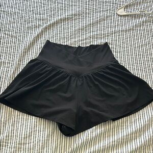 Aerie Black Skorts with Flowy Design